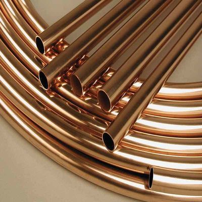 Superficie pulida 99,9% CA Red Copper Pipe Coil tubo capilar para el aire acondicionado Refrigerador 3mm 360mm