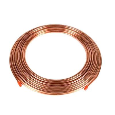 Superficie pulida 99,9% CA Red Copper Pipe Coil tubo capilar para el aire acondicionado Refrigerador 3mm 360mm