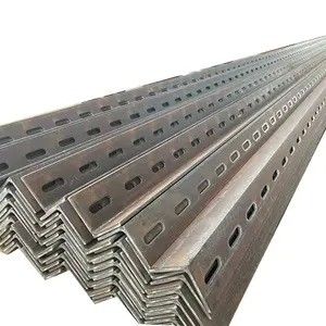 Barras de acero de hierro sin aleación galvanizadas en caliente en ángulo L con agujero para construcción AiSi ASTM bs DIN GB JIS EN Estandarizado