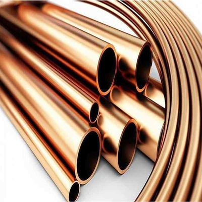 Tubo de cobre sin costura 0.1mm 50mm espesor 10 pies de longitud para soldadura de cobre- Fos aleación de cobre de brasado Cu Min 99,9%